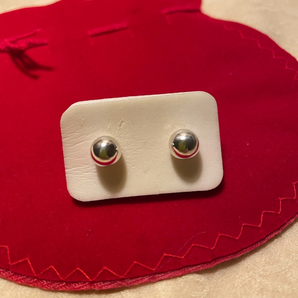 Sterling Silver (925) Sphere Stud Earrings